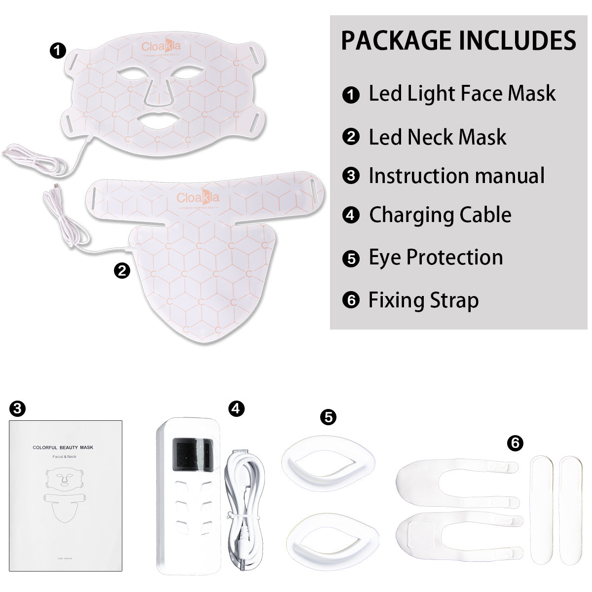 Cloakla K11 LED Red Light Therapy Face Mask & Neck Enhance